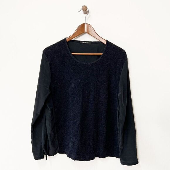 Luisa Cerano Navy Blue Wool and Silk Long Sleeve Sweater - Picture 1 of 6